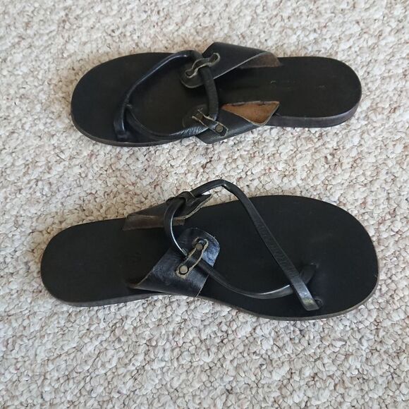 Akis Lydia Black all leather Sandal Size 8 - Picture 4 of 11